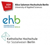 Logo Alice-Salomon-Hochschule Berlin, Evangelische Hochschule, Katholische Hochschule 
           Sozialarbeit als Menschenrechtsprofession